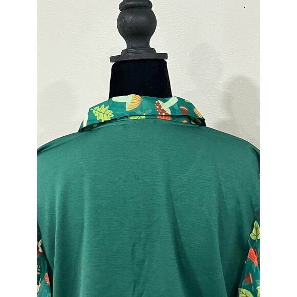 Smak Parlour Size 2X Mushroom Print Green Crop Top Fairycore Bell Sleeve Shirt - Picture 7 of 12